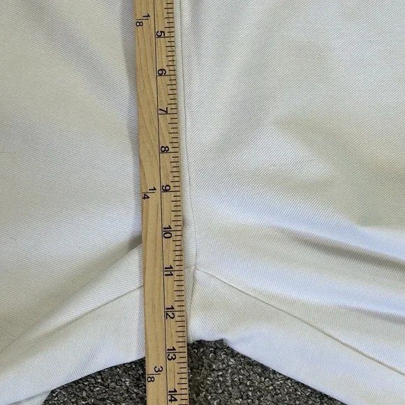 Michael Kors White Pull-On Stretch Pants/Leggings -Women's XL- Gold Buttons - Picture 9 of 10